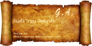 György Ambró névjegykártya